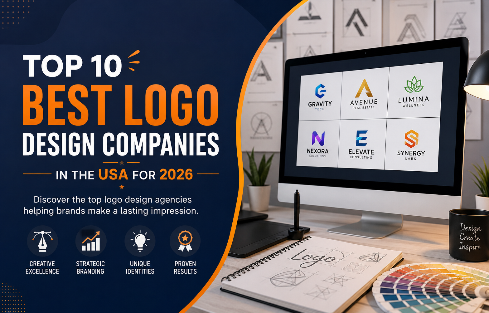 Top logo design companies in the USA for 2026 including modern branding agencies and emerging creative studios like Dot Impact